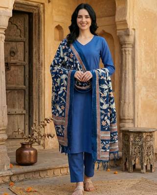 Women Regular Kurta with Trousers & With Dupatta 1
