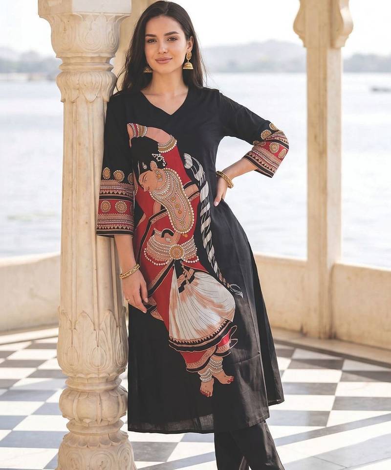 Women Ethnic Motifs Printed Pure Cotton Kurta with Trousers