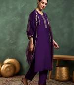 Women Ethnic Motifs Embroidered Kurta with Trousers & Dupatta