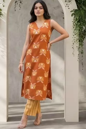 Women Ethnic Motifs Printed Regular Kurta with Trousers