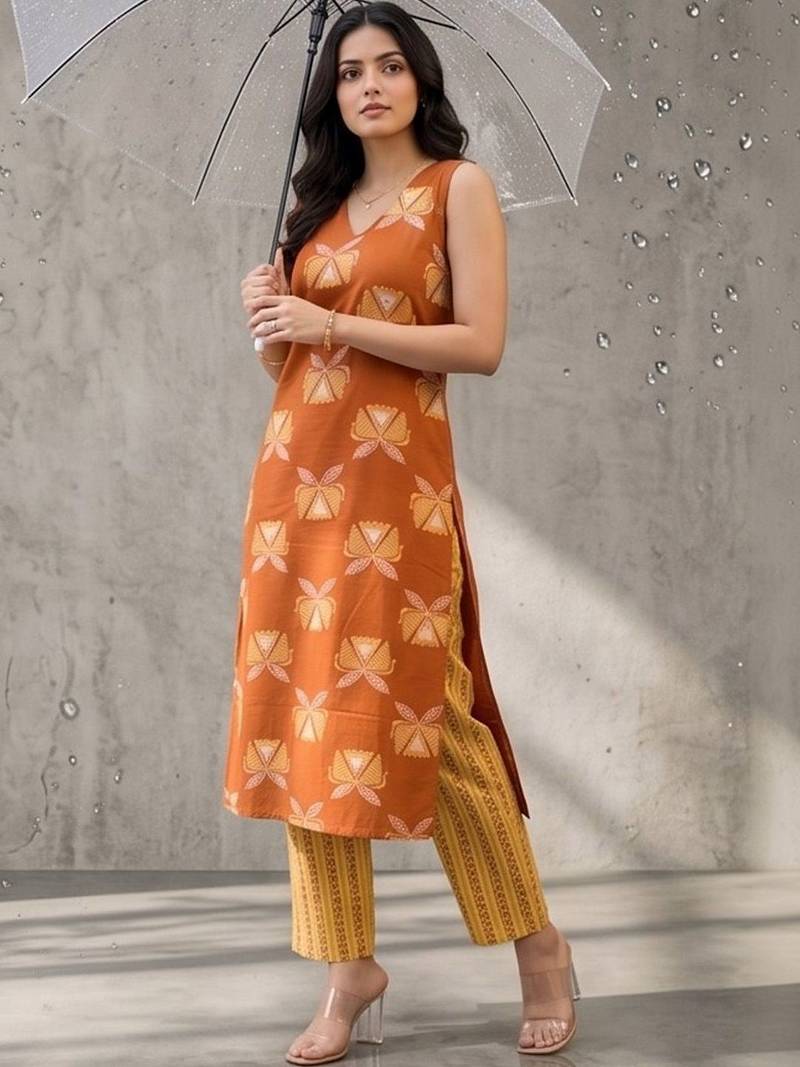 Women Ethnic Motifs Printed Regular Kurta with Trousers