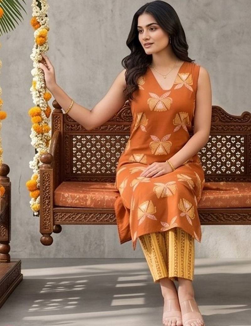 Women Ethnic Motifs Printed Regular Kurta with Trousers