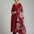 Women Floral Regular Thread Work Kurta with Trousers & With Dupatta