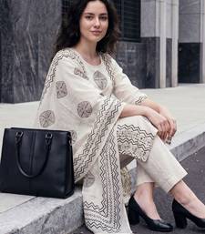 Women Ethnic Motifs Printed Regular Pure Cotton Kurta with Trousers & With Dupatta