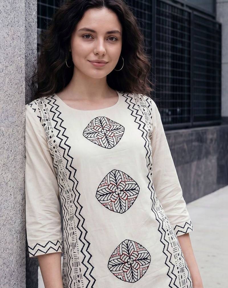 Women Ethnic Motifs Printed Regular Pure Cotton Kurta with Trousers & With Dupatta