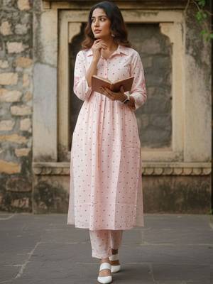 Pure Cotton Printed Kurta with Trousers 1