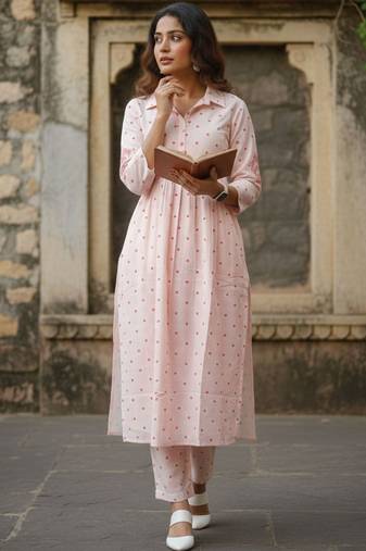 Pure Cotton Printed Kurta with Trousers