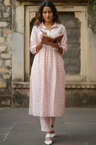 Pure Cotton Printed Kurta with Trousers