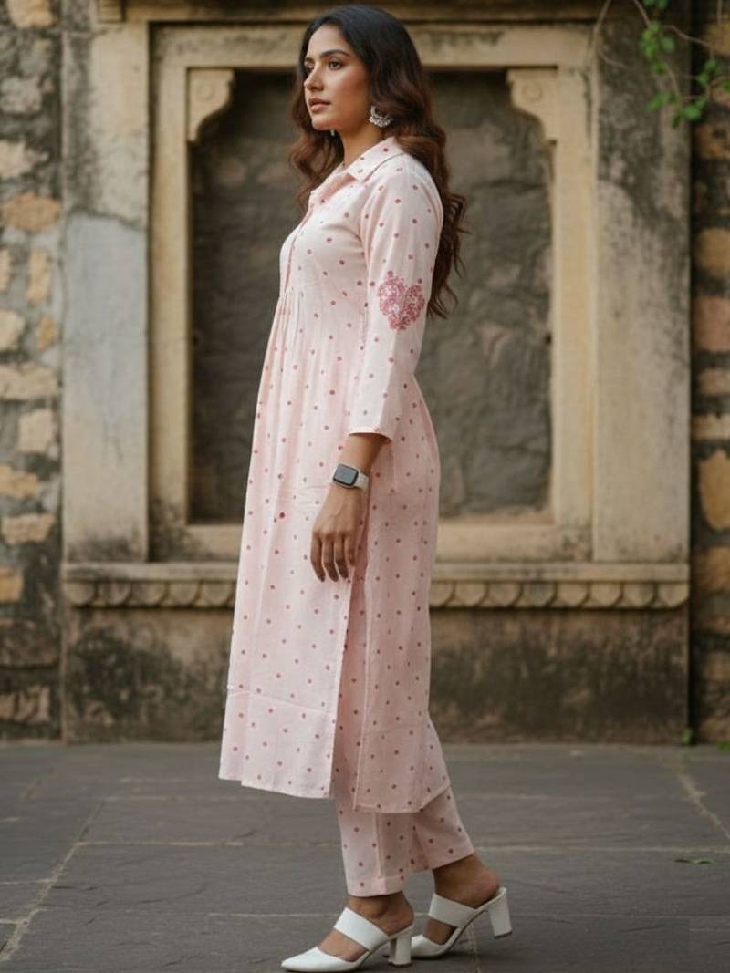 Pure Cotton Printed Kurta with Trousers