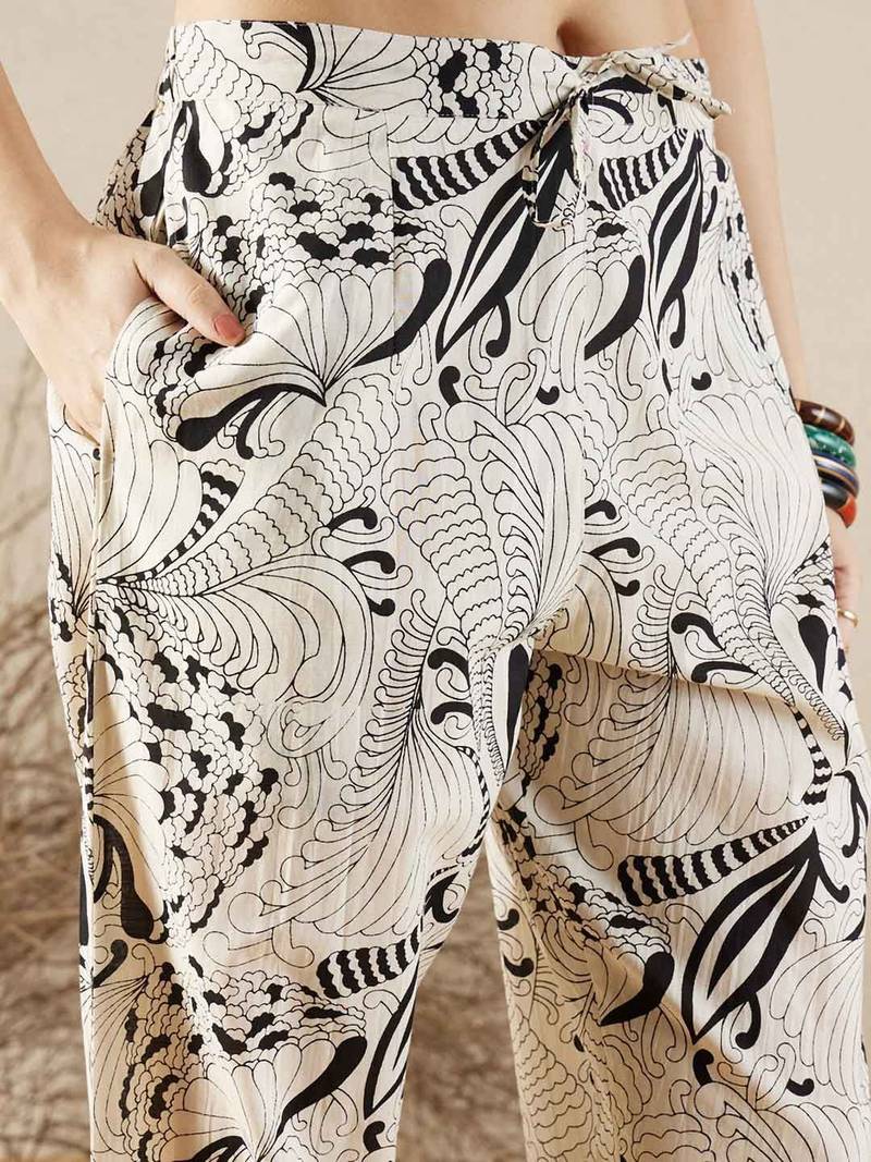 Printed Regular Mirror Work Pure Cotton Kurta with Trousers & Dupatta