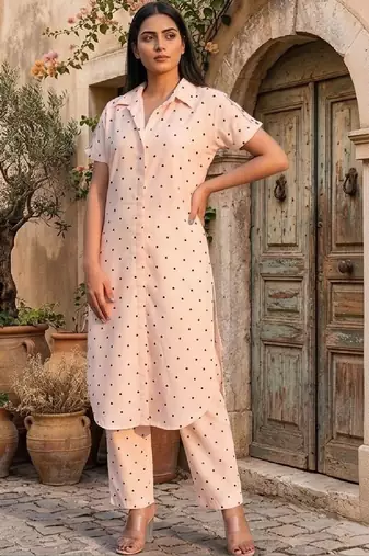 Women Printed Regular Kurta with Trousers