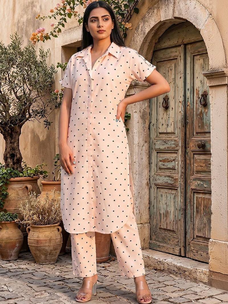 Women Printed Regular Kurta with Trousers