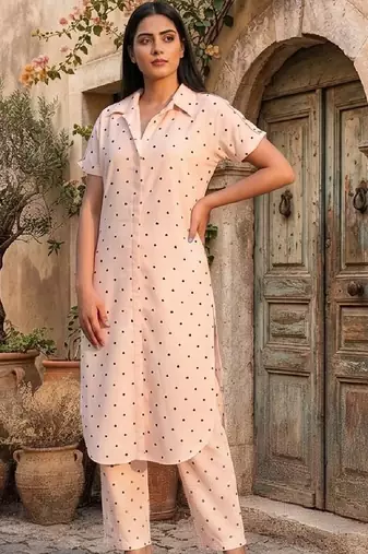 Women Printed Regular Kurta with Trousers