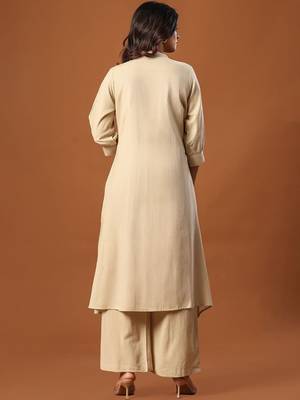 Women Ethnic Motifs Embroidered Regular Thread Work Pure Cotton Kurta with Palazzos 3