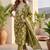 Women Floral Printed Regular Thread Work Kurta with Trousers & With Dupatta