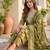 Women Floral Printed Regular Thread Work Kurta with Trousers & With Dupatta