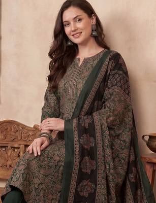 Women Ethnic Motifs Printed Regular Thread Work Pure Cotton Kurta with Trousers & With Dupatta 5