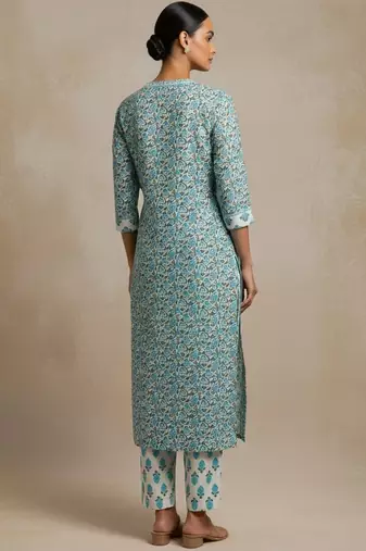 Women Ethnic Motifs Printed Regular Pure Cotton Kurta with Trousers & With Dupatta