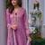 Floral Embroidered Mirror Work Pure Cotton Kurta With Trousers & Dupatta