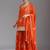Orange embroidered chinon semi-stitched palazzo style salwar suit