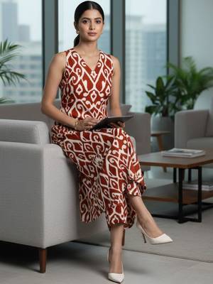 Women Ethnic Motifs Printed Regular Pure Cotton Kurta with Trousers 1