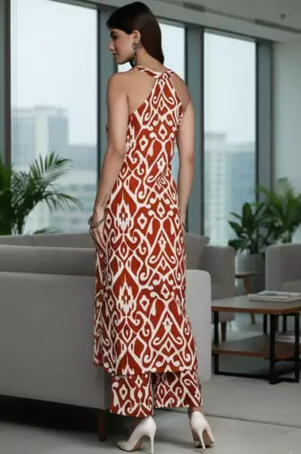 Women Ethnic Motifs Printed Regular Pure Cotton Kurta with Trousers