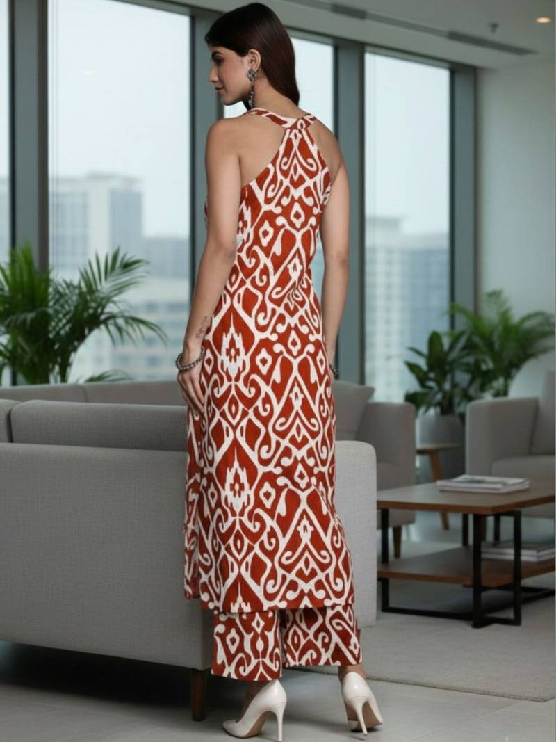Women Ethnic Motifs Printed Regular Pure Cotton Kurta with Trousers