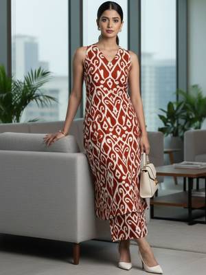 Women Ethnic Motifs Printed Regular Pure Cotton Kurta with Trousers 4
