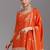 Orange embroidered chinon semi-stitched palazzo style salwar suit