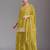 Olive green embroidered chinon semi-stitched palazzo style salwar suit
