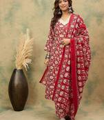 Women Ethnic Motifs Printed Kurta with Trousers & Dupatta