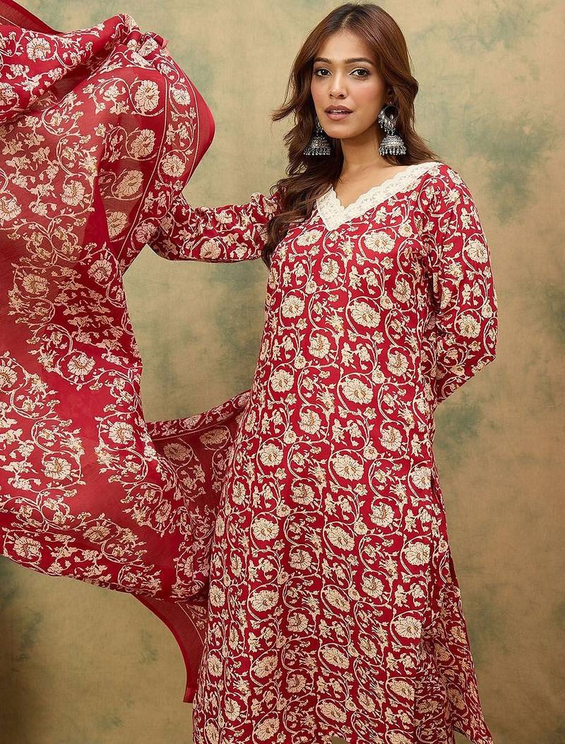Women Ethnic Motifs Printed Kurta with Trousers & Dupatta