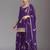 Royal purple embroidered chinon semi-stitched palazzo style salwar suit