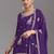 Royal purple embroidered chinon semi-stitched palazzo style salwar suit