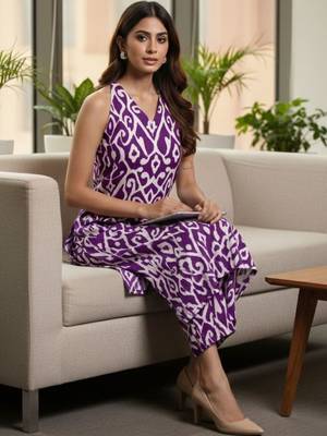 Women Ethnic Motifs Printed Regular Pure Cotton Kurta with Trousers 5