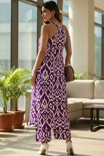 Women Ethnic Motifs Printed Regular Pure Cotton Kurta with Trousers