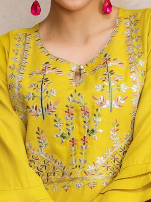 Women Yoke Design Regular Gotta Patti Pure Cotton Kurta with Trousers & With Dupatta 7