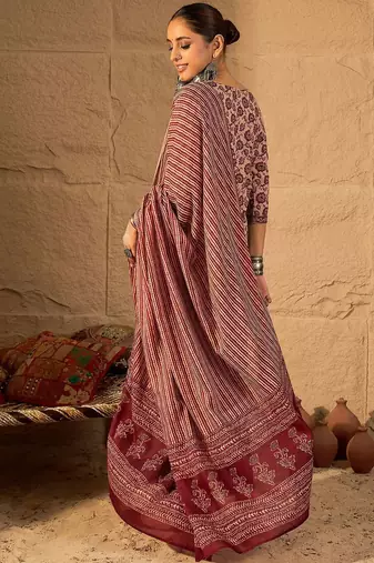 Women Floral Print Regular Pure Cotton Kurta with Trousers & With Dupatta