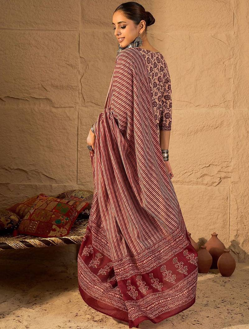 Women Floral Print Regular Pure Cotton Kurta with Trousers & With Dupatta