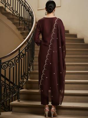 Women Ethnic Motifs Embroidered Regular Thread Work Kurta with Trousers & With Dupatta 2