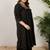Plus Size Black Embroidered A-Line Kurta Palazzos Set