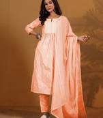Women Floral Embroidered Kurta with Trousers & Dupatta