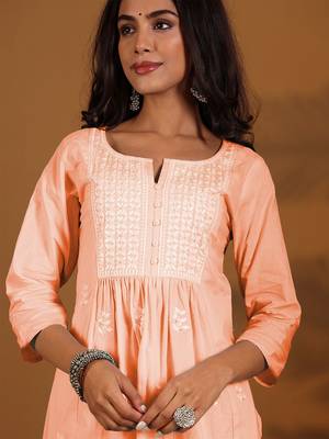 Women Floral Embroidered Kurta with Trousers & Dupatta 5