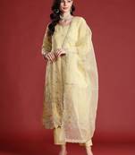 Ethnic Motifs Embroidered Kurta With Trousers & Dupatta