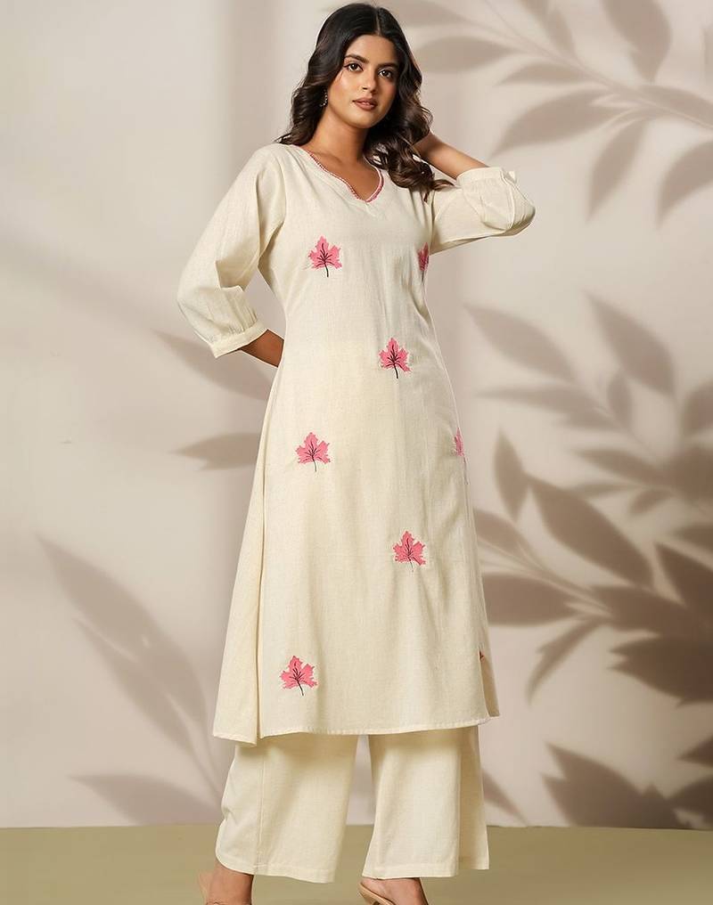 Women Ethnic Motifs Embroidered Regular Thread Work Kurta with Palazzos