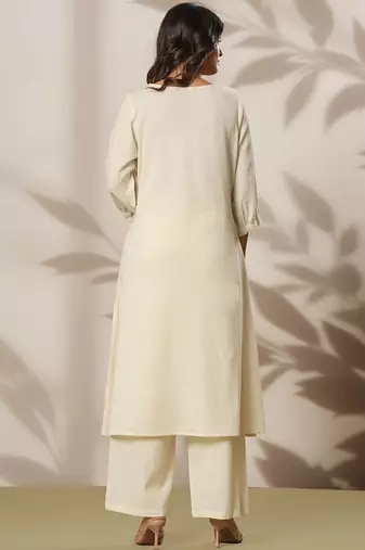 Women Ethnic Motifs Embroidered Regular Thread Work Kurta with Palazzos