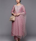 Women Floral Embroidered Regular Chanderi Silk Kurta with Trousers & With Dupatta