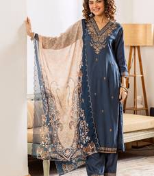 Women Ethnic Motifs Embroidered Regular Thread Work Kurta with Palazzos & With Dupatta