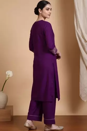 Women Ethnic Motifs Embroidered Regular Thread Work Kurta with Trousers & With Dupatta