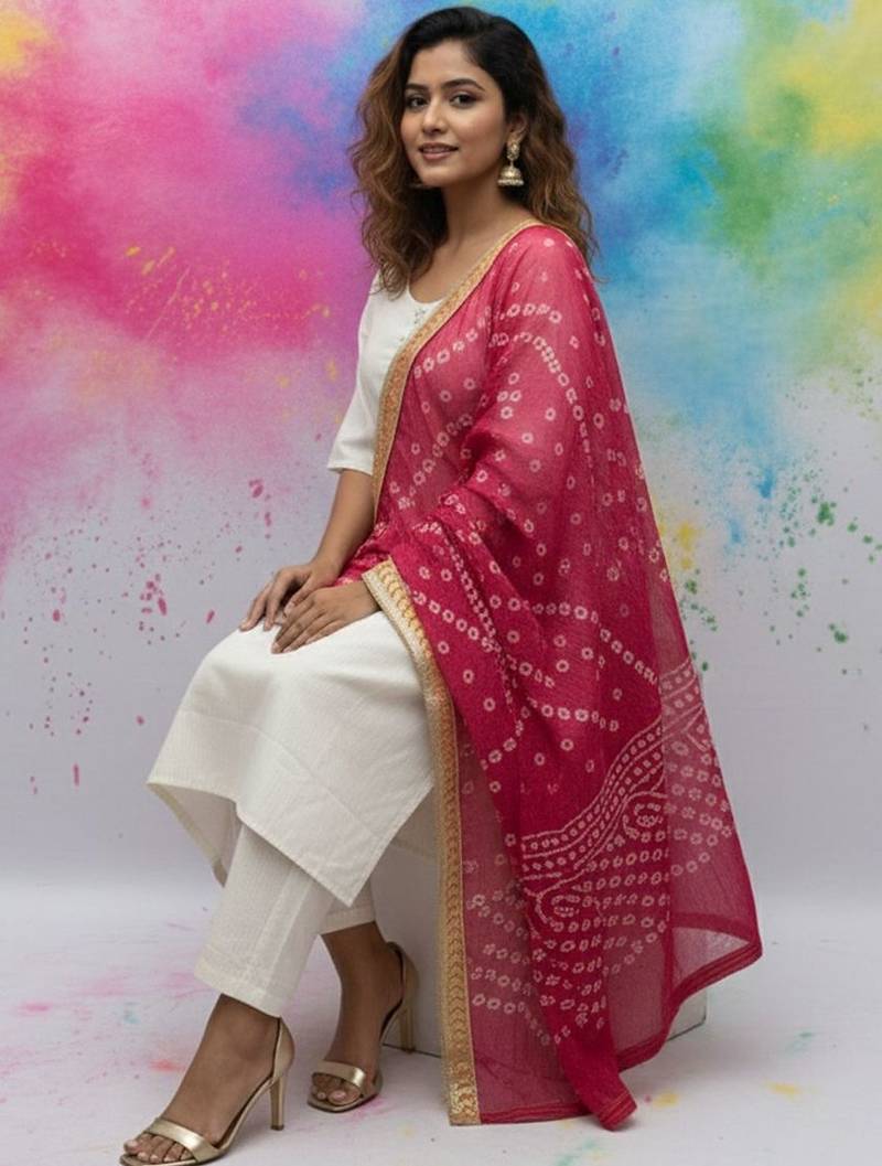 Women Ethnic Motifs Regular Thread Work Kurta with Trousers & With Dupatta